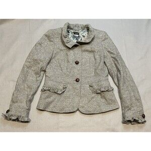 VTG Y2K J.Crew Gray Tweed Blazer Women’s Size 8 Robert Nobel Scottish Wool
